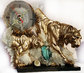 Бутиков подарък статуетка тигри с полускъпоценни кристали и камъни