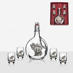 Уникални бутилки за алкохол:AR15394: Сет бутилка+4 чаши за ракия 