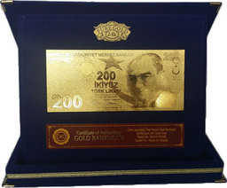 Турски лири златна банкнота