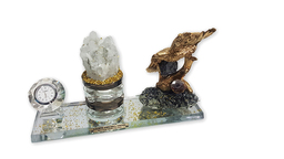 Луксозна статуетка на орел с планински кристали за късмет