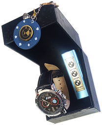 Комплект ключодържател, usb запалка и ръчен часовник BMW за подарък