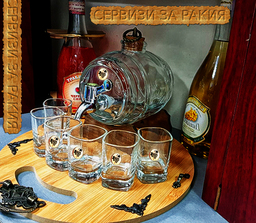 Бъчва за ракия и различни видове алкохолни питиета от стъкло
