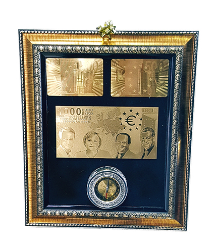 Много рядка колекционерска златна банкнота за подарък от хиляда евра