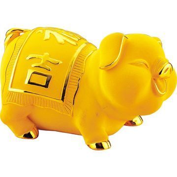 позлатен сувенир на прасе, свиня, глиган, прасенце за 2019